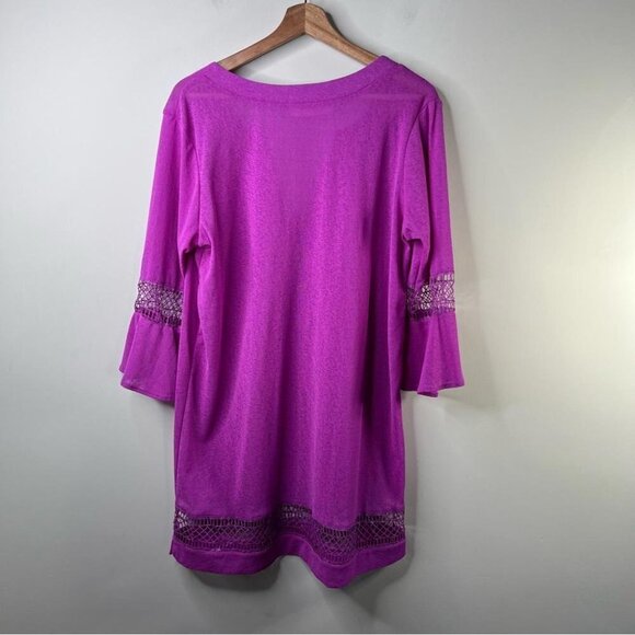 Maryan Mehlhorn Womens Size Medium Swim Cover Up Fuchsia Tunic Beach Vacation - Picture 2 of 10